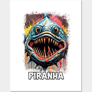 Piranha Amazon River Monster fish Modern Fantasy Art Illustration Posters and Art